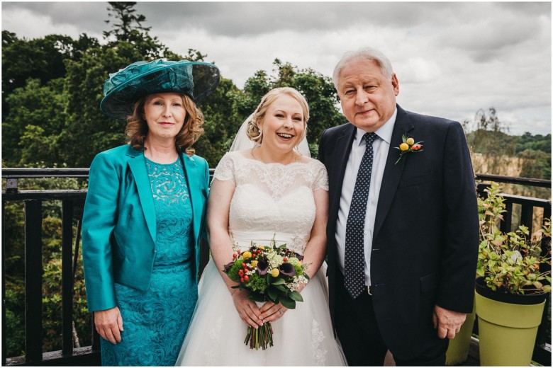 bride and her mum and dad