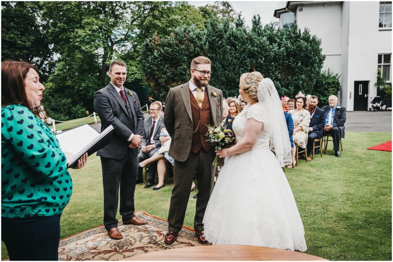 bride and groom at their wedding ceremony