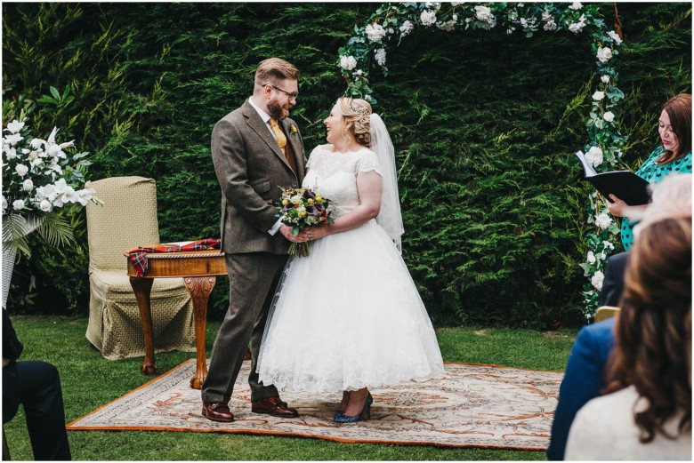 bride and groom at their wedding ceremony