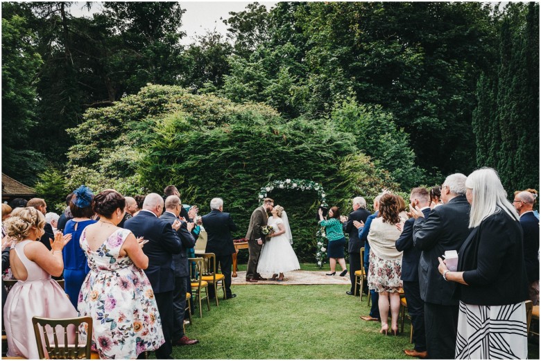 bride and groom at their wedding ceremony