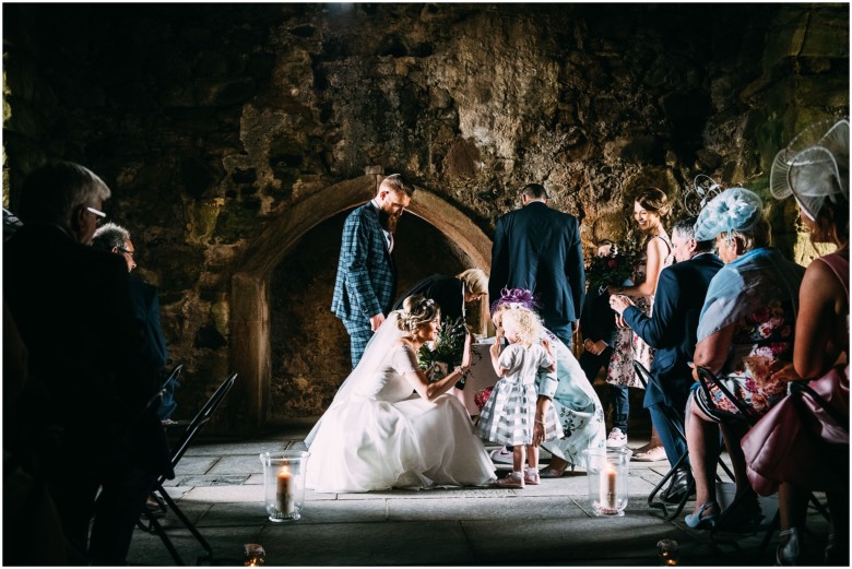 wedding ceremony in a scottish castle