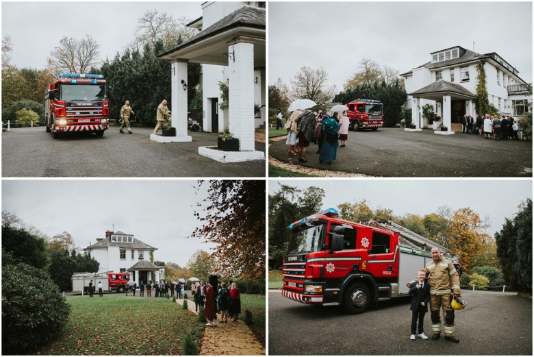 fire engine at a wedding